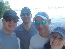 Attorney Jeff Bast, Zak Laux, Peter Klock and Jeff's daughter Micah onsite of the Coastal Cleanup