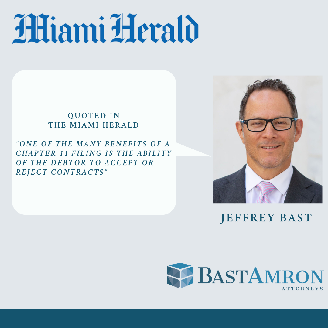 Jeffrey Bast was quoted in a Miami Herald Media Company article, “The Miami-based CMX movie theater survived bankruptcy. But can it survive the movie crisis?”