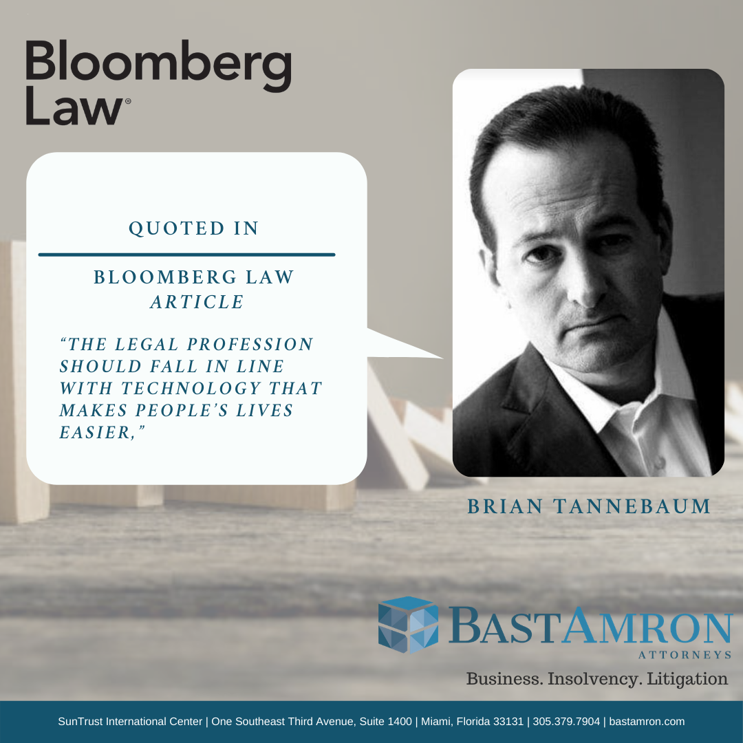 BRIAN TANNEBAUM QUOTED IN BLOOMBERG LAW ARTICLE