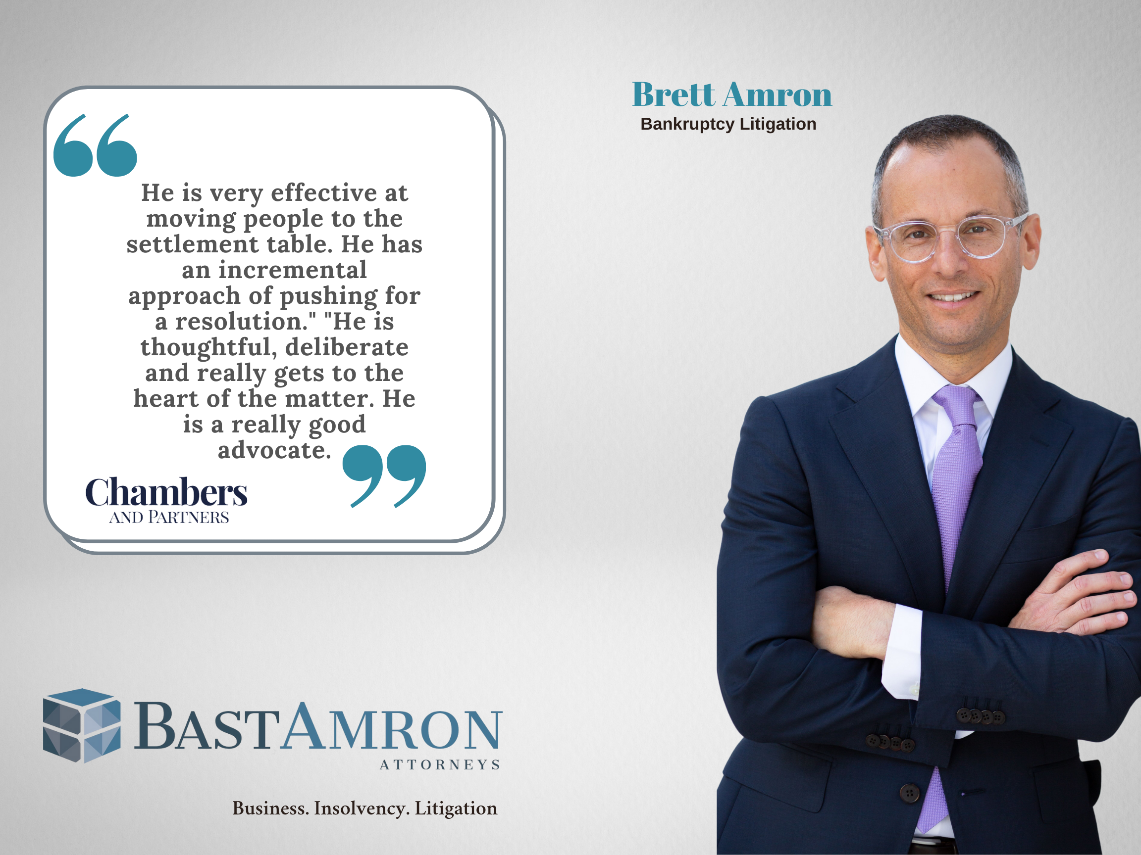 Chambers and Partners recognizes Brett M. Amron as a leader in Bankruptcy Litigation