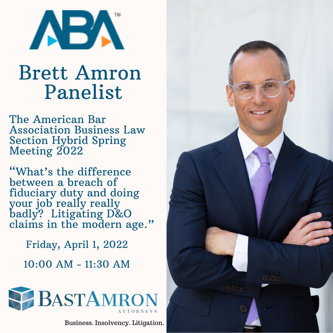 BRETT AMRON PRESENTS AT THE ABA BUSINESS LAW SECTION HYBRID SPRING MEETING 2022