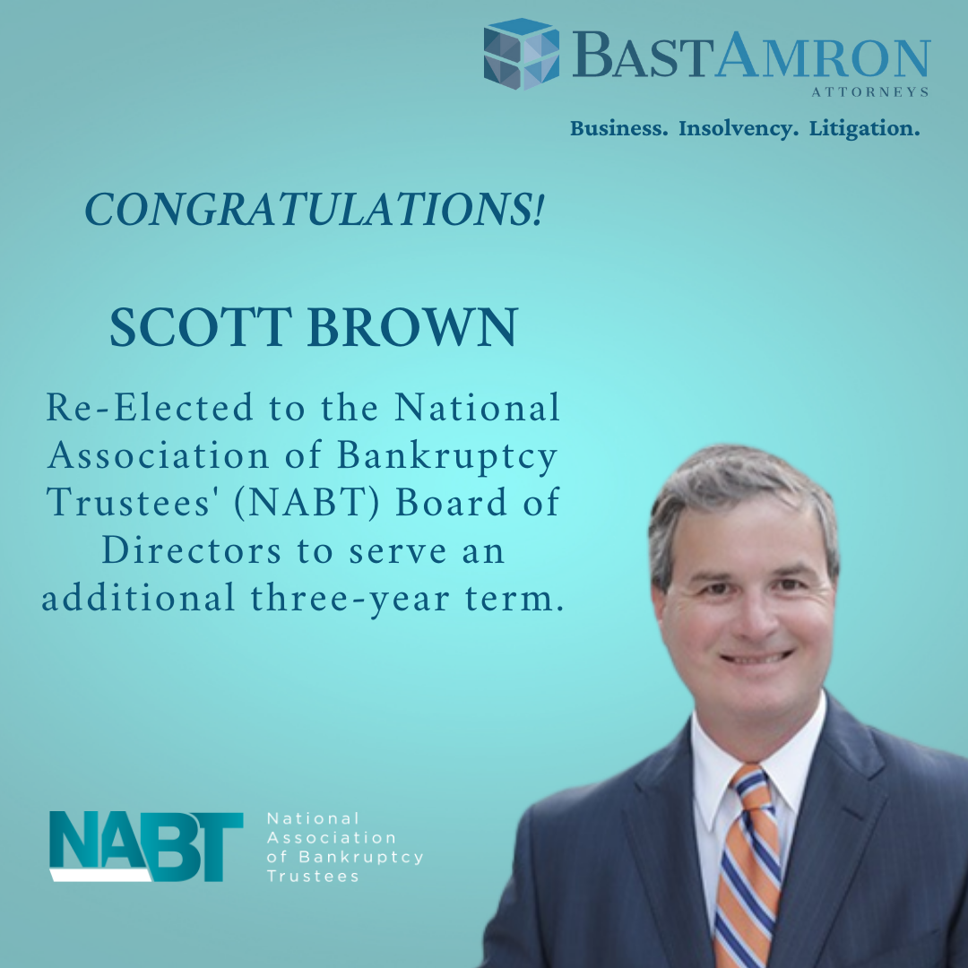 BAST AMRON PARTNER SCOTT N. BROWN, RE-ELECTED TO SERVE ON NABT BOARD OF DIRECTORS