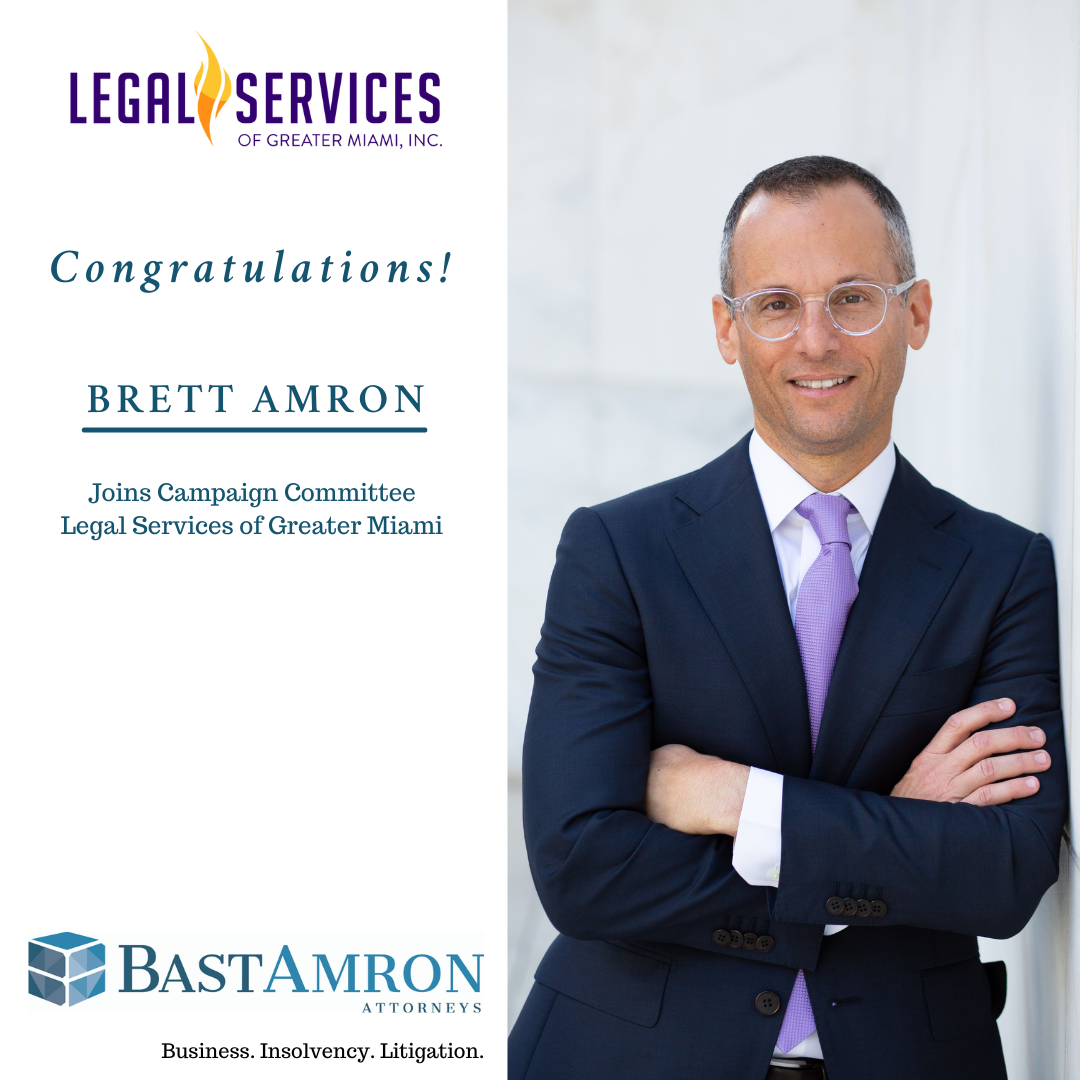 BRETT AMRON, JOINS LEGAL SERVICES OF GREATER MIAMI CAMPAIGN COMMITTEE