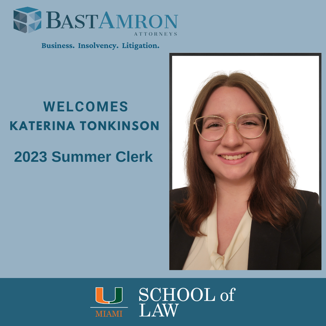 BAST AMRON WELCOMES KATERINA TONKINSON AS OUR SUMMER CLERK FOR 2023