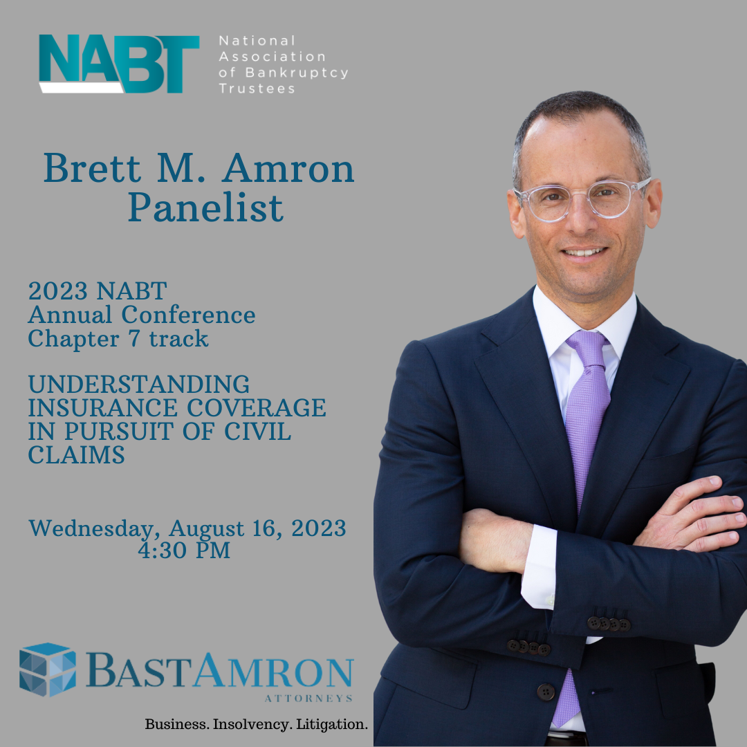 BRETT AMRON PRESENTS ON “UNDERSTANDING INSURANCE COVERAGE IN PURSUIT OF CIVIL CLAIMS”