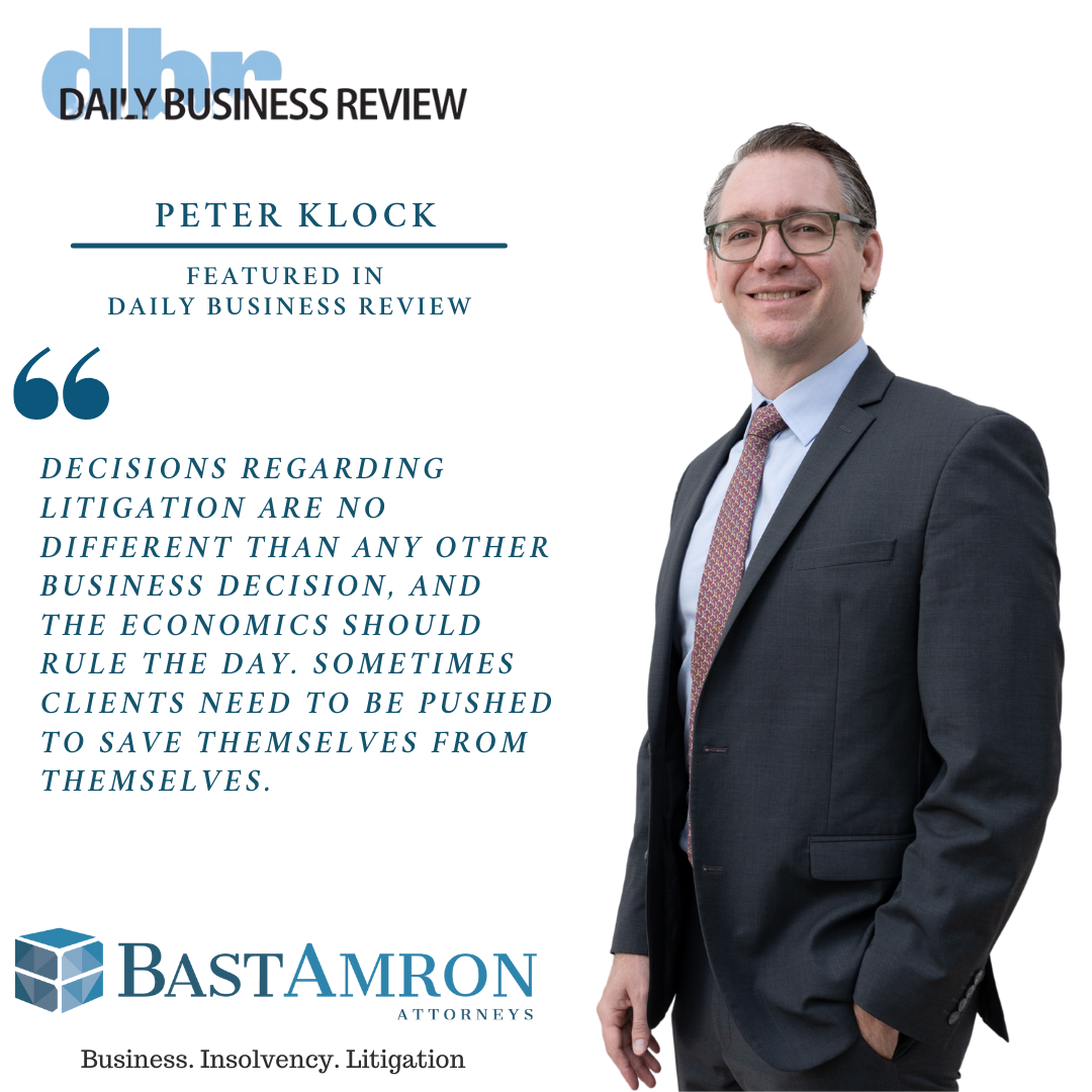PETER J. KLOCK, II, PUBLISHED “BUSINESS BREAKUPS: ARE LITIGATORS ASKING THE RIGHT QUESTIONS?” BY DBR