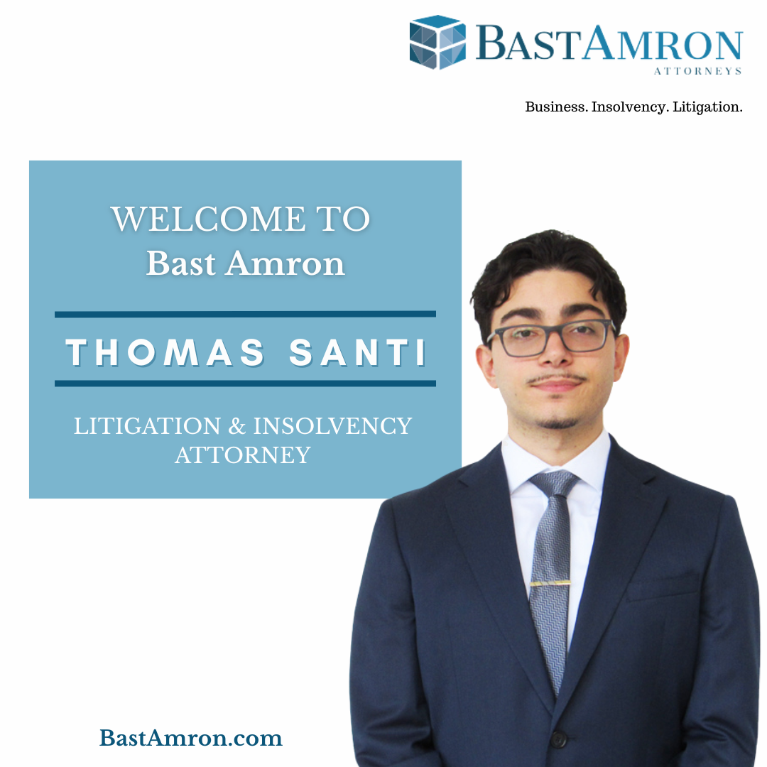 BAST AMRON WELCOMES NEW ATTORNEY THOMAS SANTI