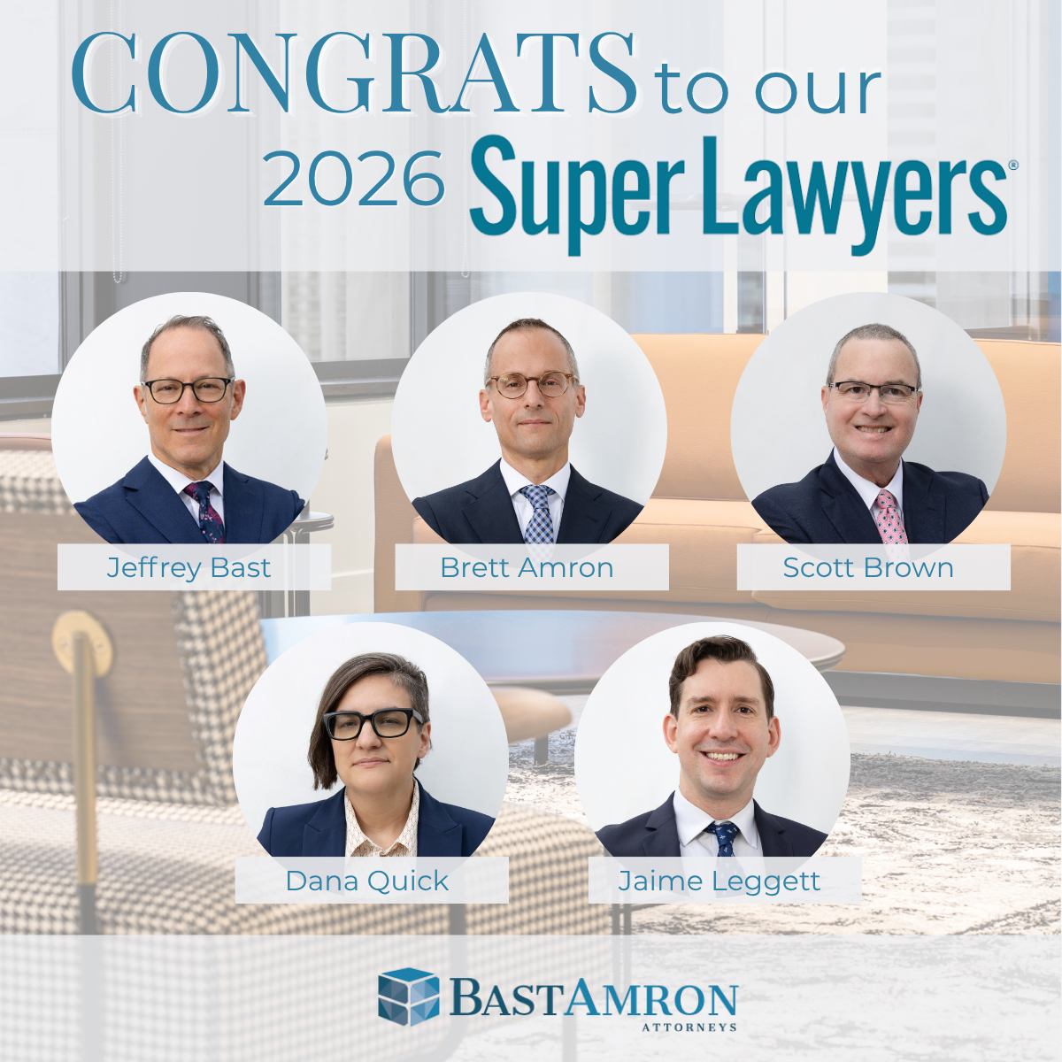 BAST AMRON ATTORNEYS NAMED TO THE 2026 FLORIDA SUPER LAWYERS LIST